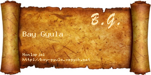 Bay Gyula névjegykártya