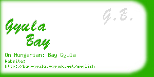 gyula bay business card